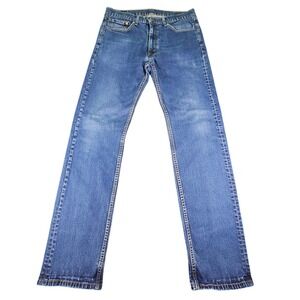 Levi's 505 Regular Fit Jeans Men's 34x33 (Tag 36x36) Rinse Stretch Dark Wash Zip